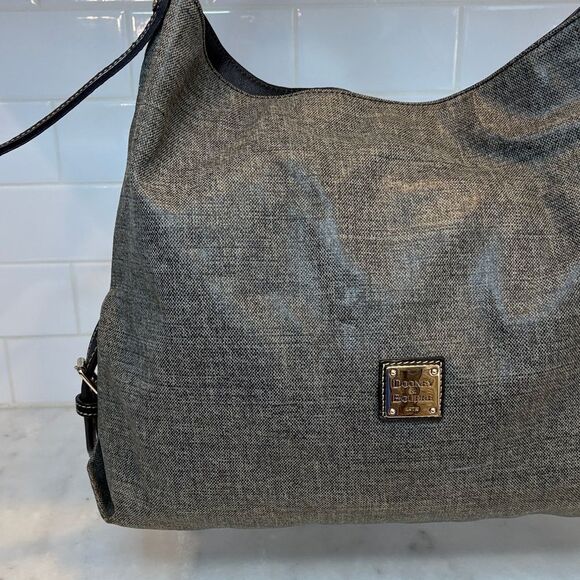 Dooney & Bourke Coated Canvas Denim X-Large HoboShoulder Bag - Picture 2 of 16